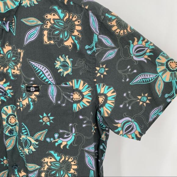 Sun Diego short sleeve button down shirt men’s size large floral pattern - Picture 2 of 10
